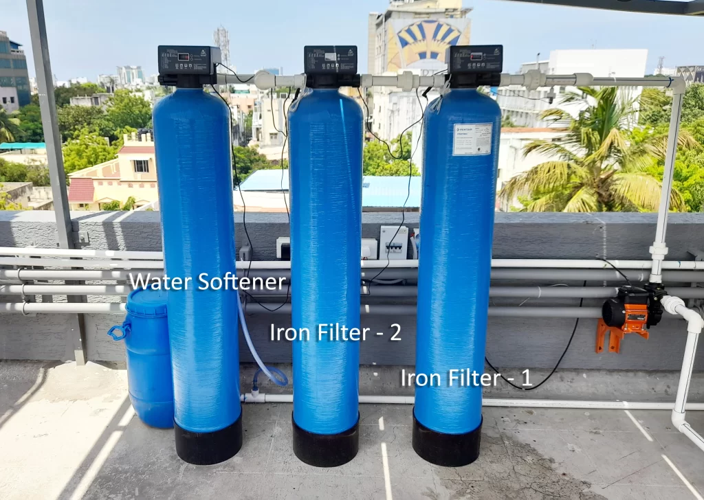 two iron removal plant and one water softener