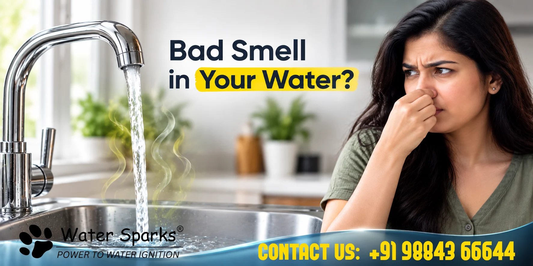 Dual activated carbon filter with ozonator for bad smell water treatment