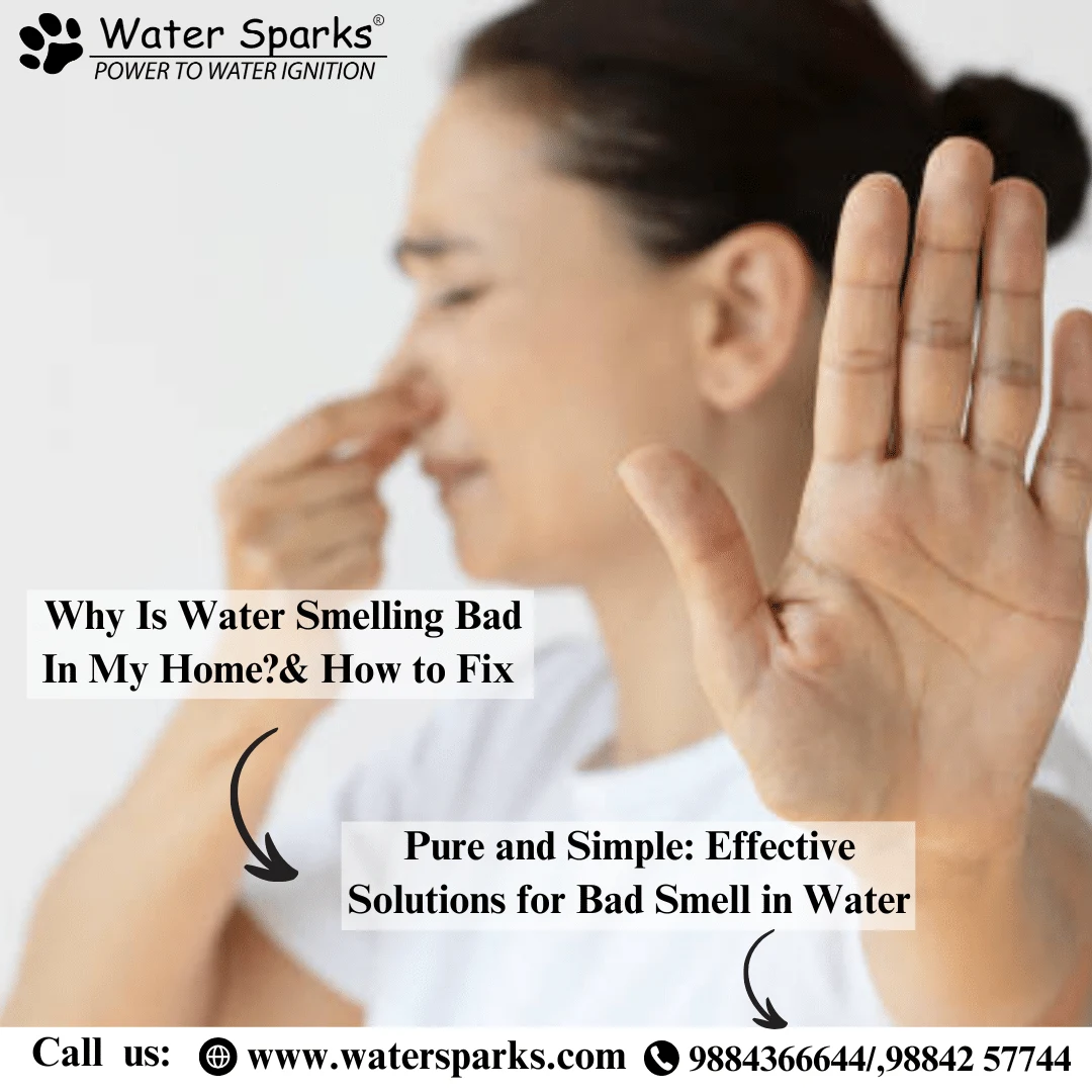 girl react stop the noise to avoid bad smell in water