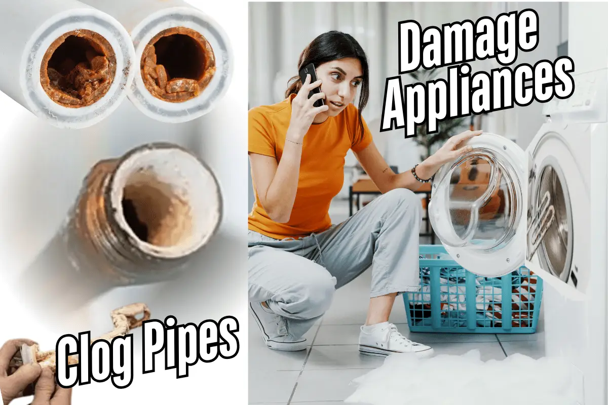 iron water clog pipes and damage home appliances
