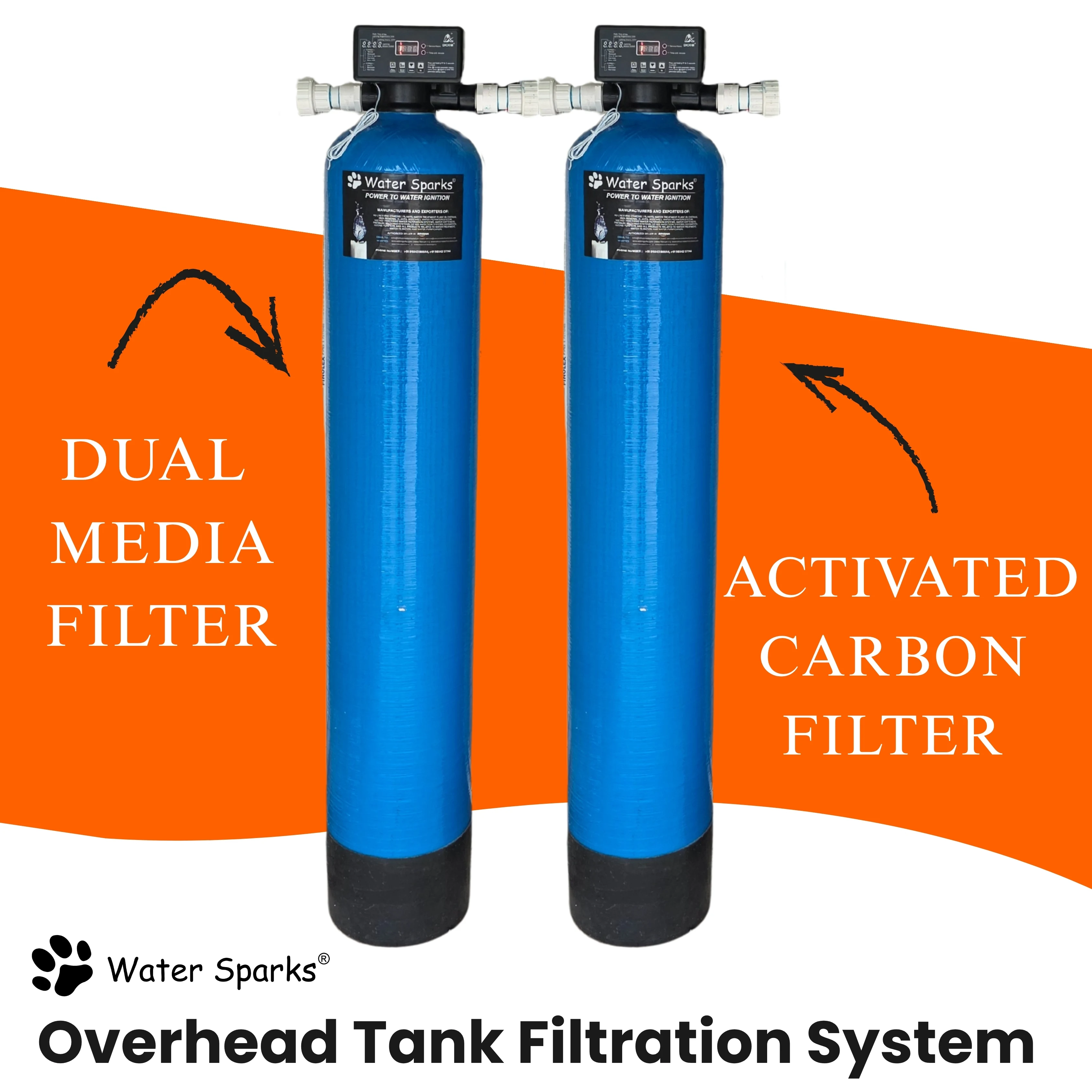 overhead tank filtration system for sediment water solution