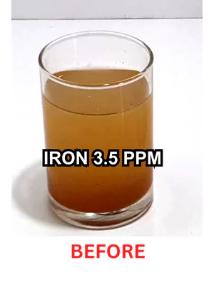 before of iron water in glass